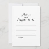 ダブルサイド2ベビーシャワーゲーム – アドバイス |ご存知の方 招待状 (裏面)