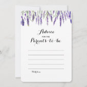 ダブルサイド2ベビーシャワーゲーム – アドバイス |ご存知の方 招待状 (裏面)