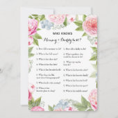 ダブルサイド2ベビーシャワーゲーム – アドバイス |ご存知の方 招待状 (正面)