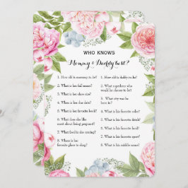 ダブルサイド2ベビーシャワーゲーム – アドバイス |ご存知の方 招待状