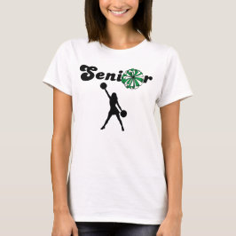 ダブルサイド シニア チアリーダー グリーン＆ホワイト Tシャツ