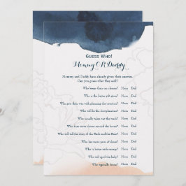 ダブルサイド – 赤ちゃんシャワーゲームの願い |誰を推測する 招待状