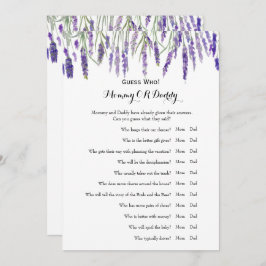 ダブルサイド – 赤ちゃんシャワーゲームの願い |誰を推測する 招待状