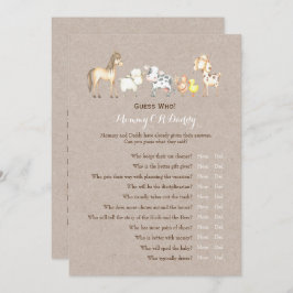 ダブルサイド – 赤ちゃんシャワーゲームの願い |誰を推測する 招待状