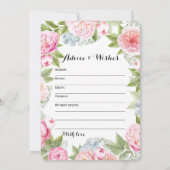 ダブルサイド – 2ブライダルシャワーゲーム財布 |ウィッシュ 招待状 (裏面)