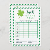 ダブルサイドbuncoスコアカ転がードの3月の運 招待状 (正面/裏面)