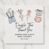 ダブルサンキューニュートラルツインズウェアメッセージカード フェイバータグ (正面)