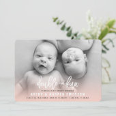 ダブルザおもしろいベビーガールツインズ生誕発表 案内状 (スタンド正面)