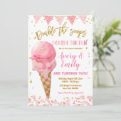 ダブルザスクオプスツイン兄弟姉妹バースデーパーティー 招待状 (スタンド正面)