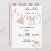 ダブルザラブツインズベビーシャワー招待状 招待状 (正面/裏面)