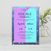 ダブルジョイントツイン宇宙誕生日ボーイガール 招待状 (スタンド正面)