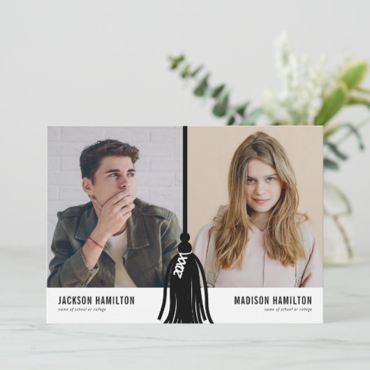 ダブルジョイント卒業タッセルパーティの招待状 招待状 (スタンド正面)