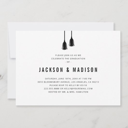ダブルジョイント卒業タッセルパーティの招待状 招待状 (裏面)