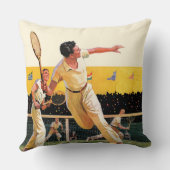 ダブルスのテニス試合 クッション (裏面)