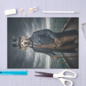 ダブルスエレガントテビクトリアンームパンク実験室ドッグアート 薄葉紙 (クラフト)