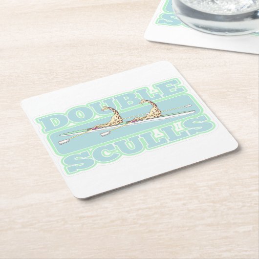 ダブルスカルボート スクエアペーパーコースター (アングル)