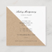 ダブルスタイリッシュモノグラムクラフトミニマモダンリスト スクエア名刺 (裏面)