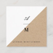 ダブルスタイリッシュモノグラムクラフトミニマモダンリスト スクエア名刺 (正面)