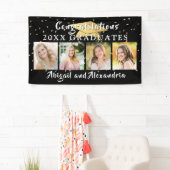 ダブルスタイリッシュ卒業式おめでとうグラード4写真 横断幕 (インサイチュ)