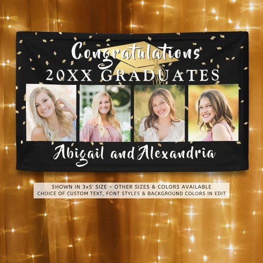 ダブルスタイリッシュ卒業式おめでとうグラード4写真 横断幕