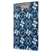 ダブルスターチェーンシェードのブルーキルト クリップボード (左)