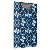 ダブルスターチェーンシェードのブルーキルト クリップボード (右)