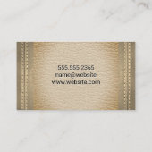 ダブルステッチレザーセピアトーンラグジュアリー 名刺 (裏面)