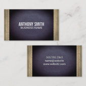 ダブルステッチ紫セピアレザー 名刺 (正面/裏面)