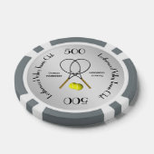 ダブルステニススポーツテーマシルバー ポーカーチップ (シングル)