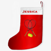 ダブルステニススポーツテーマ スモールクリスマスストッキング (裏面)