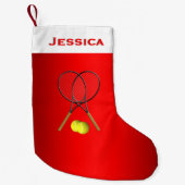 ダブルステニススポーツテーマ スモールクリスマスストッキング (正面)