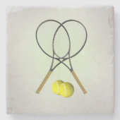 ダブルステニススポーツテーマTouchグリーン ストーンコースター (正面)