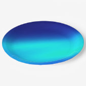 ダブルストリップムーンライグラデーショントエフェクト青 ペーパープレート (アングル)