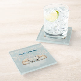 ダブルスナグルツインベビーシャワー ガラスコースター