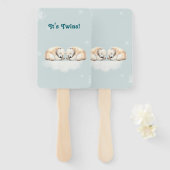 ダブルスナグルツインポーラベアーベビーベイビーシャワー ハンドファン (正面&裏面)