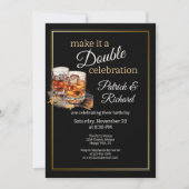 ダブルセレブレーション ブラック ウイスキー グラス にしよう 招待状 (正面)