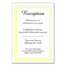 ダブルソフトイエロートリム – 披露宴挿入カード テーブルナンバー