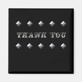 ダブルダイヤモンドありがとう磁石～黒と銀 マグネット