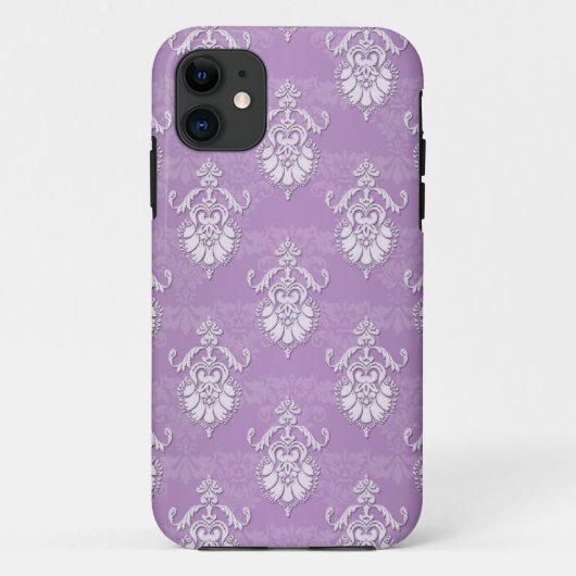 ダブルダマスク ラベンダー パープル Case-Mate iPhoneケース (裏面)