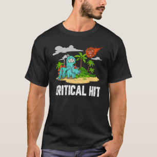 ダブルダメージ・クリティカルヒットRPGゲーマーD20サイコロアート Tシャツ