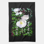 ダブルチューリップ詩篇46:10 キッチンタオル (縦)