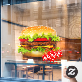 ダブルチーズバーガー ベストセラーバーガー広告 ウィンドウサイン