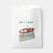 ダブルツインコーヒーをテーマにした赤ちゃんシャワー フェイバーバッグ (正面)