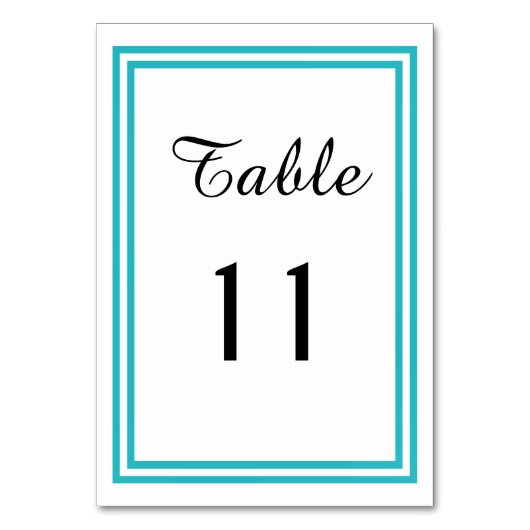 ダブルティール（緑がかった色）トリム – テーブルカード (正面)