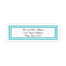 ダブルティール（緑がかった色）トリム – 差出人住所ラベル