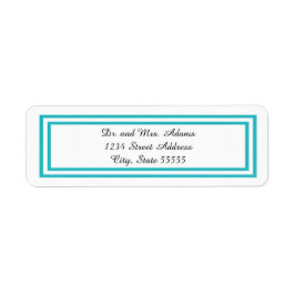 ダブルティール（緑がかった色）トリム – 差出人住所ラベル ラベル