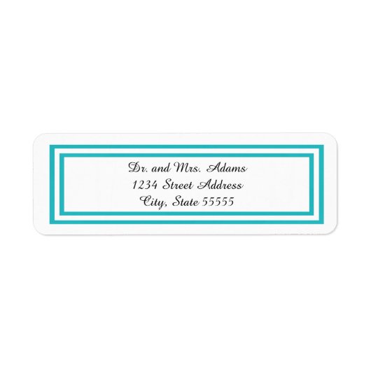 ダブルティール(緑がかった色)トリム – 差出人住所ラベル ラベル (正面)