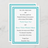 ダブルティール(緑がかった色)トリム–5x7結婚式招待状 招待状 (正面/裏面)