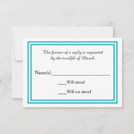 ダブルティール（緑がかった色）トリム – RSVPカード