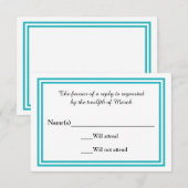 ダブルティール（緑がかった色）トリム – RSVPカード (正面/裏面)